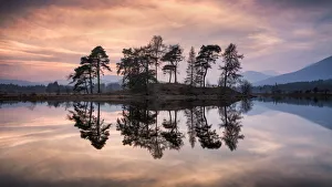 Scottish Culture Prints: Sunset over Loch Tulla and Black Mount, The Central Highlands, Scotland, United Kingdom