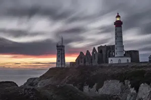 Finistere Prints: Sunset long esposure at Saint Mathieu lighthouse with some ancient ruins below
