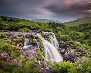 Blurry Prints: Sunset at the Loup o Fintry waterfall near the village of Fintry, Stirlingshire, Scotland