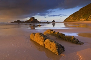 Vila Do Bispo Prints: Sunset and low evening light on the rocks, Praia do Castelejo beach near Vila do Bispo