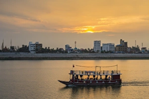 Phnom Penh Prints: Sunset along the Mekong River in the capital city of Phnom Penh