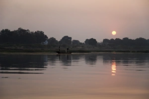 Sunset on the Narmada river