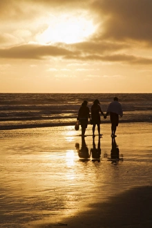 Holding Hands Prints: Sunset, Newport Beach, Orange County, California, United States of America, North America