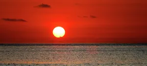 Glow Prints: Sunset over the ocean in Mauritius