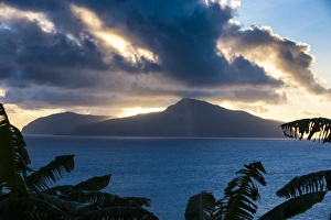 American Samoa Prints: Sunset over Ofu Island, Manua Island group, American Samoa, South Pacific, Pacific