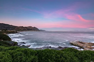 Pink Sky Prints: Sunset overlooking Walker Bay in Hermanus, Western Cape, South Africa, Africa