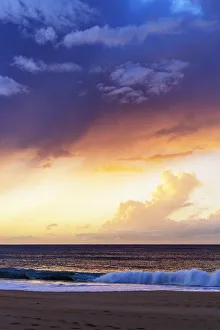 Hawaii Islands Prints: Sunset on Papohaku Beach, Molokai Island, Hawaii, United States of America, North America