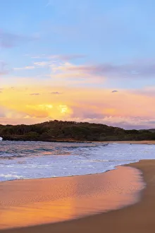 Sunset on Papohaku Beach, Molokai Island, Hawaii, United States of America, North America