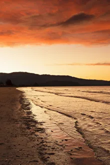 Tasman Prints: Sunset at Pohara Beach, Golden Bay, Tasman, South Island, New Zealand, Pacific