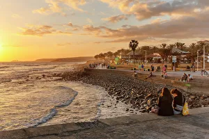 Sunset Colors Prints: Sunset at the promenade Paseo de Meloneras