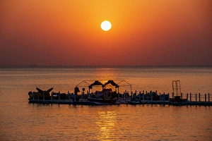 Guangdong Prints: Sunset at the resort island of Nan'ao Island, Shantou City, Guangdong Province, China