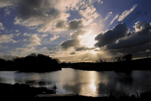 Dramatic Skies Prints: Sunset over the River Avon, Welford on Avon, Warwickshire, England, United Kingdom