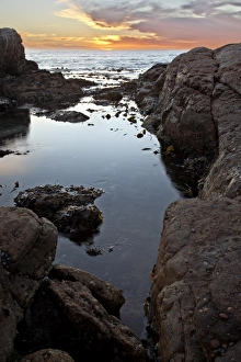 South African Prints: Sunset beyond the rocky coast, Elands Bay, South Africa, Africa
