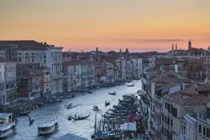 Sunset over rooftops, Venice, UNESCO World Heritage Site, Veneto, Italy, Europe
