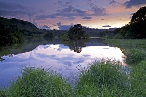 Sunset, Rydal Water, Lake District National Park, Cumbria, England, United Kingdom, Europe