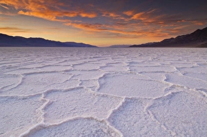Salt Prints: Sunset at the Salt pan polygons, Badwater Basin, 282ft below sea level