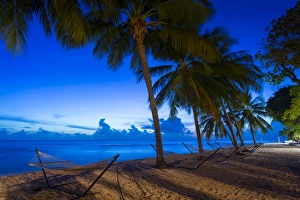Barbados Prints: Sunset at Savannah Beach, Christ Church, Barbados, West Indies, Caribbean, Central