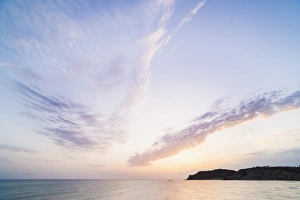 Sunset in Sicily, seen from Scala dei Turchi cliffs, Realmonte, Agrigento, Sicily, Italy, Mediterranean, Europe