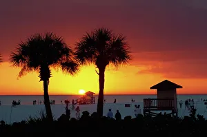 Silhouettes Prints: Sunset from Siesta Beach, Siesta Key, Sarasota, Florida, United States of America