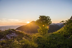 Gubbio Prints: Sunset in spring, Gubbio, Umbria, Italy, Europe