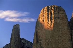 Illuminating Prints: Sunset striking the top of one of the Mallos de Riglos