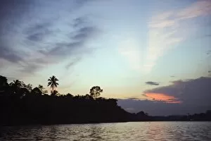 Images Dated 16th October 2009: Sunset, Sungai Kinabatangan River, Sabah, Borneo, Malaysia, Southeast Asia, Asia