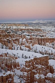 Sunset Point Prints: Sunset from Sunset Point with fresh snow, Bryce Canyon National Park, Utah