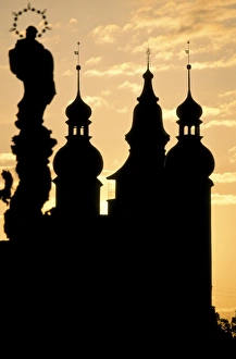 Czech Prints: Sunset over Telc, UNESCO World Heritage Site, Moravia, Czech Republic, Europe
