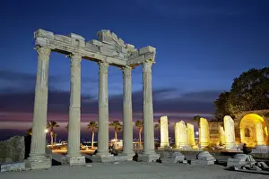 Antalya Prints: Sunset, Temple of Apollo, 2nd Century AD, Side, Antalya, Turkey