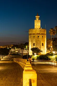 Sunset at Torre del Oro (Tower of Gold), a watchtower on the bank of the Guadalquivir Sunset at Torre del Oro (Tower of Gold), a watchtower on the bank of the Guadalquivir