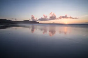Typically Scottish Prints: Sunset at Traigh Eais, Barra, Outer Hebrides, Scotland, United Kingdom, Europe
