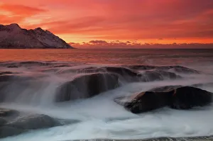 Tungeneset Prints: Sunset, Tungeneset, Senja, Troms og Finnmark, north west Norway, Scandinavia, Europe