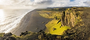 Sudurland Prints: Sunset view from Dyrholaey Peninsula, near Vik, South Iceland (Sudurland), Iceland