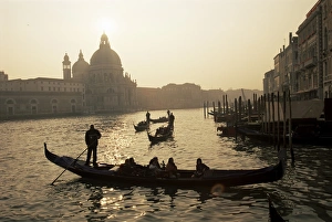 Channel Prints: Sunset view along the Grand Canal to Santa Maria Della