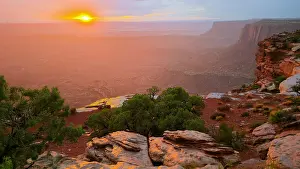 Silhouettes Prints: Sunset view from Grand View Point in Canyonlands National Park