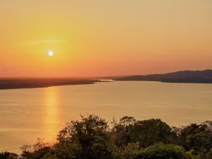 Recreational Prints: Sunset view of Lake Peten Itza from Mirador Rey Canek in Guatemala