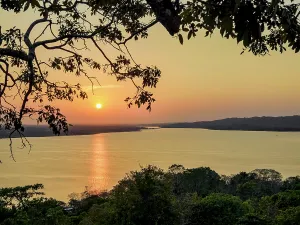 Hour Prints: Sunset view over Lake Peten Itza from Mirador Rey Canek in San Miguel, Flores, Guatemala