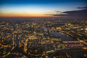 Urban Sprawl Prints: Sunset view over London, from The Shard, London, England, United Kingdom, Europe