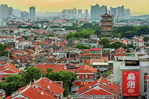Downtown Prints: Sunset view of the old town of Quanzhou: Emporium of the World (UNESCO World Heritage)