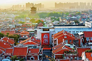 Glow Prints: Sunset view of the old town of Quanzhou, UNESCO World Heritage), Fujian Province, China