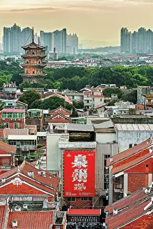 Neighborhoods Prints: Sunset view of the old town of Quanzhou, UNESCO World Heritage), Fujian Province, China