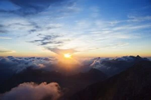 Images Dated 17th August 2010: Sunset, view from Pania della Croce, 1858m, Apuan Alps, Tuscany, Italy, Europe