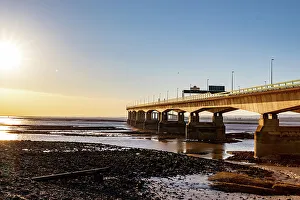 Vehicles Prints: Sunset view of the Prince of Wales Bridge