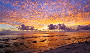 Keeling Islands Prints: Sunset, West Island, Cocos (Keeling) Islands, Indian Ocean, Asia