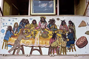 Customs Prints: Last Supper, painted on a Rasta home, Bridgetown, Barbados, West Indies