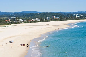 Queens Land Prints: Surf school on Coolangatta Beach, Gold Coast, Queensland, Australia, Pacific