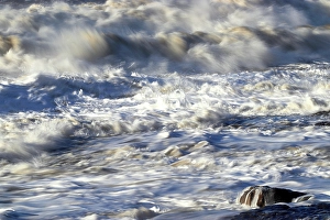Foam Prints: Surf, waves, Dunraven Bay, Southerndown, Vale of Glamorgan, South Wales, United Kingdom