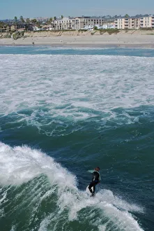 One Young Man Only Prints: Surfer, Pacific Beach, San Diego, California, United States of America, North America