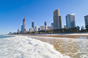 Queens Land Prints: Surfers Paradise beach and high rise buildings