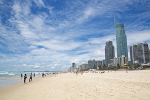 Skyscrapers Prints: Surfers Paradise, Beach Front Skyscrapers, Gold Coast, Queensland, Australia, Oceania